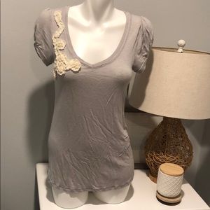 Medium Heather Grey Lush Short Sleeve Blouse